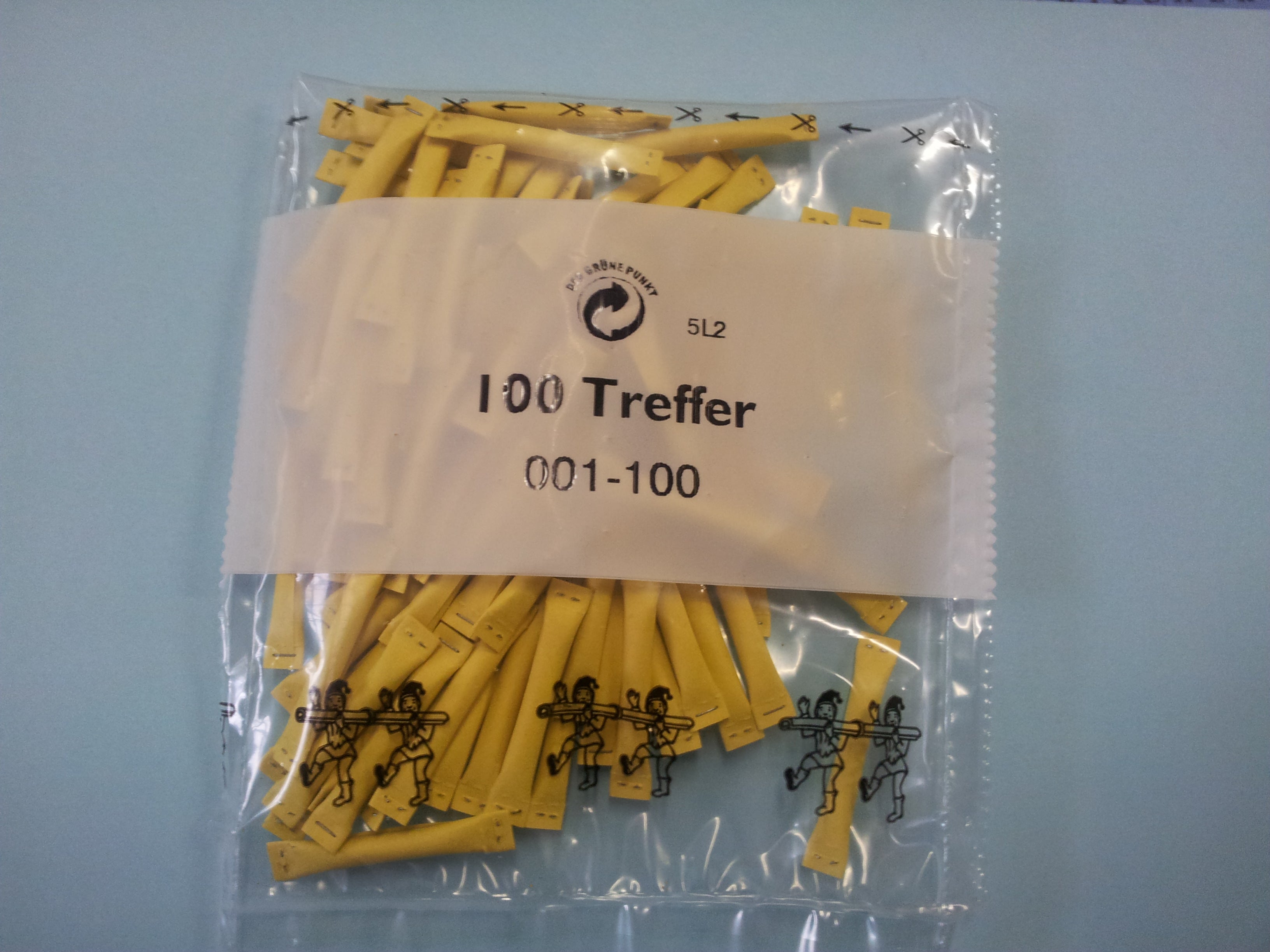 Gelbe Sicherheitslose (Röllchenlose) Gewinnlose Tombola Lose Verein