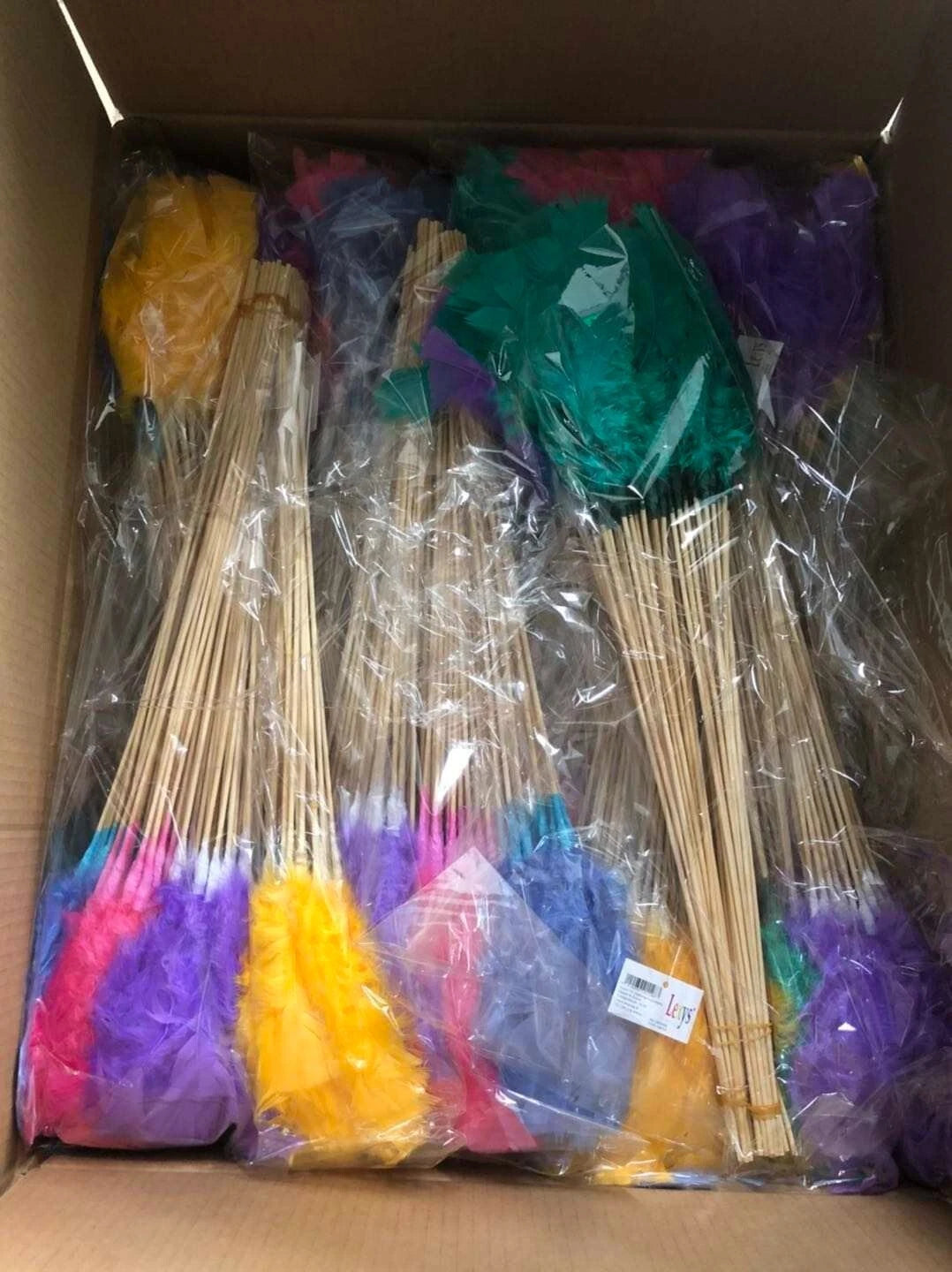 100-Stück Wedel aus Federn verschiede Farben  Kugelfänge Sonderposten Großhandel