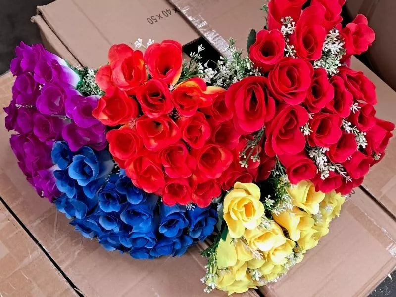 120 x Seiden-Blume 8-Farben OVP Restposten Tombola Schieß Anschauen lohnt!