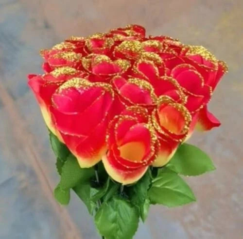 120 x Glitzerrosen  8-Farben OVP Tombola Sonderposten Schieß Anschauen lohnt!