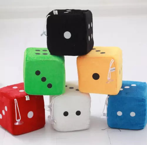 24 x Plüsch Würfel 4 cm x 4 cm  Großhandel Tombola Wurfmaterial Fasching